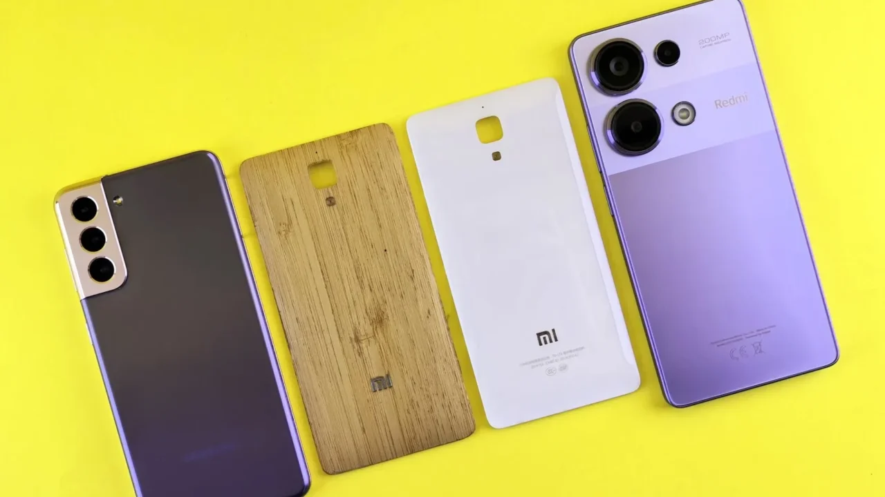 Colorful Smartphones Gadget Collection