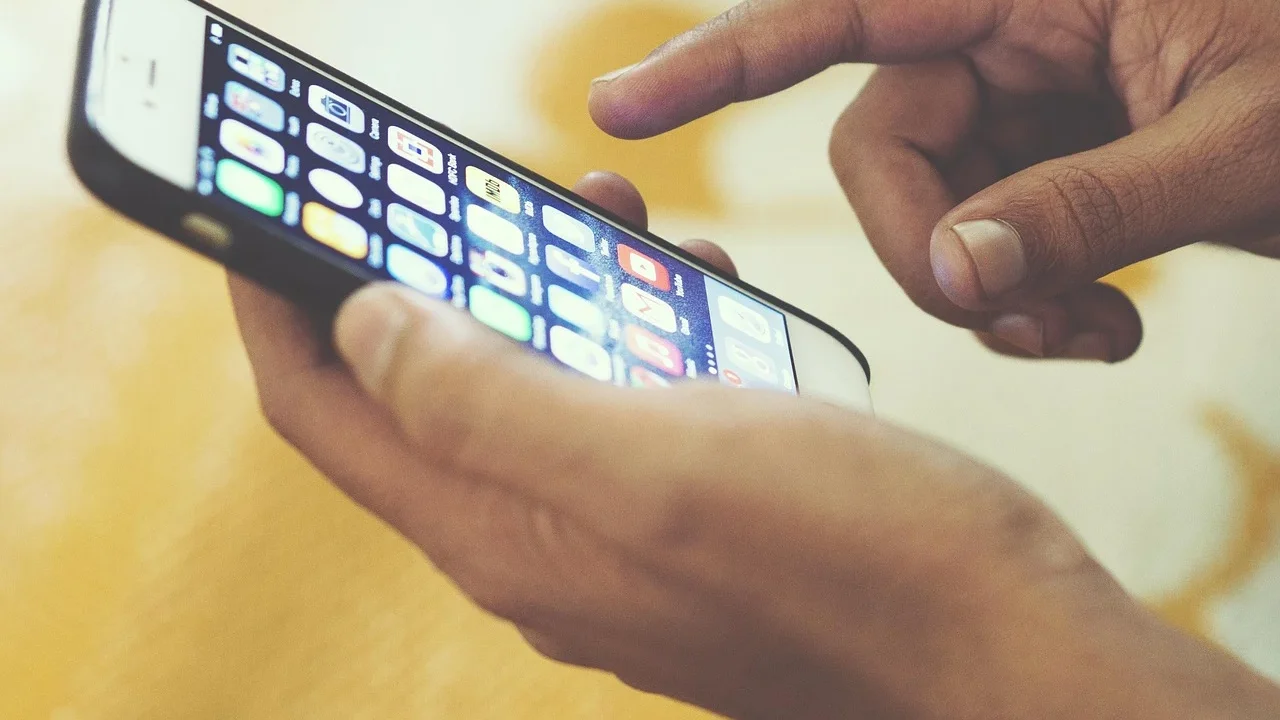 Smartphone Screen Hand Holding Phone